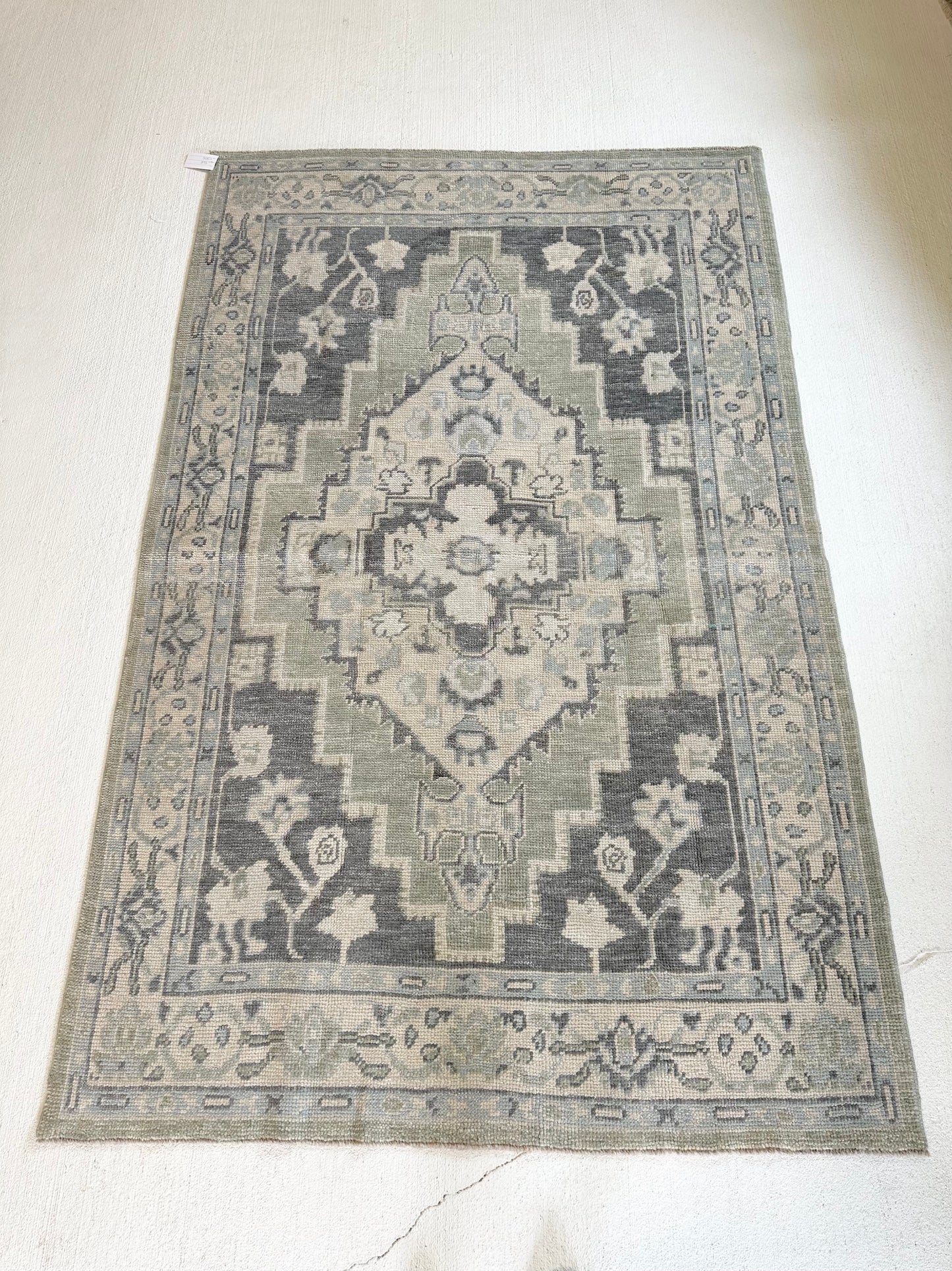 Clara Green Turkish Oushak Rug | In Stock