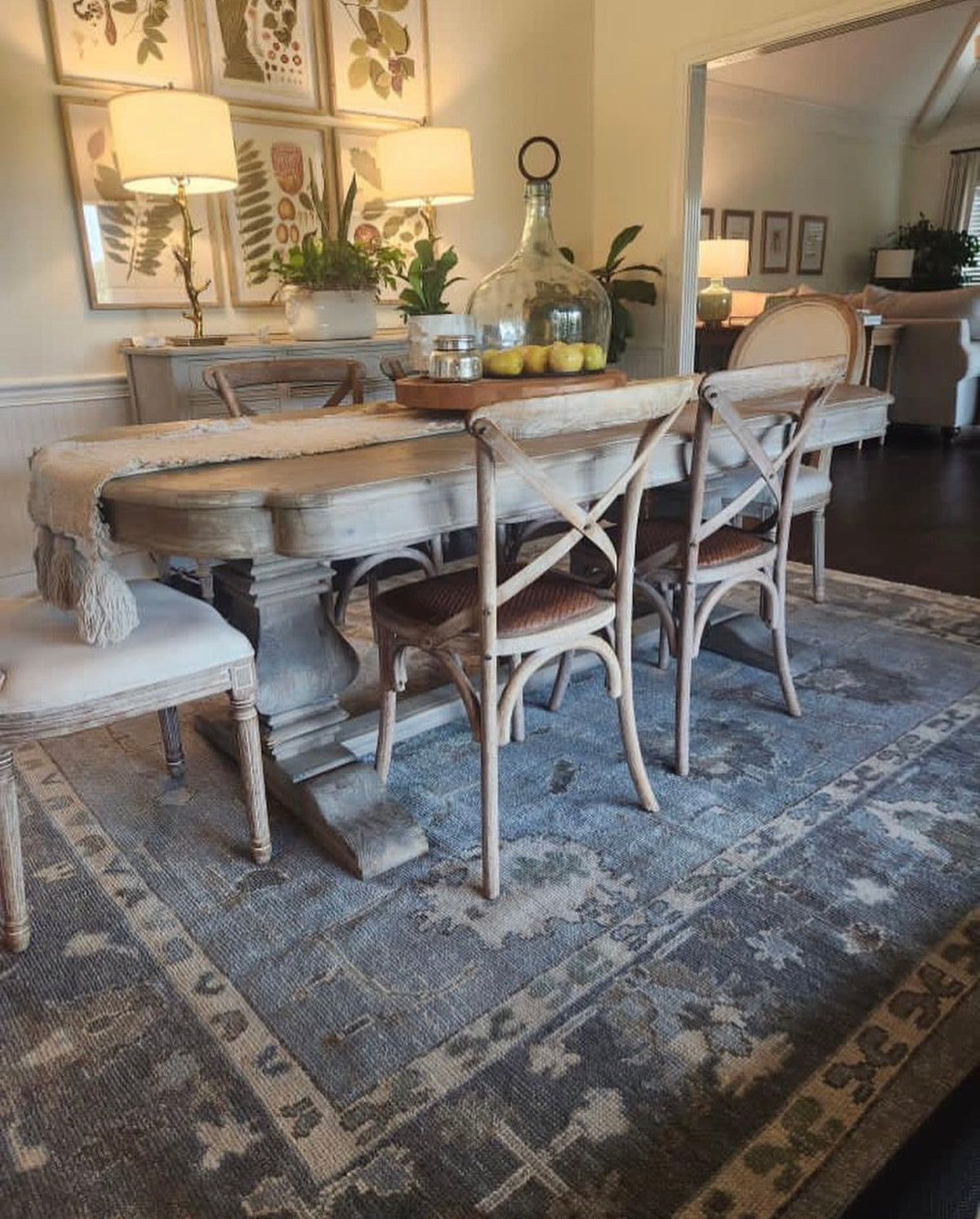 8x10 Turkish Oushak in Dining Room
