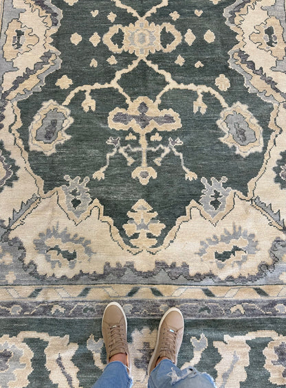 Virginia Turkish Oushak rug — warm vegetable-dyed tones, hand-knotted 100% wool