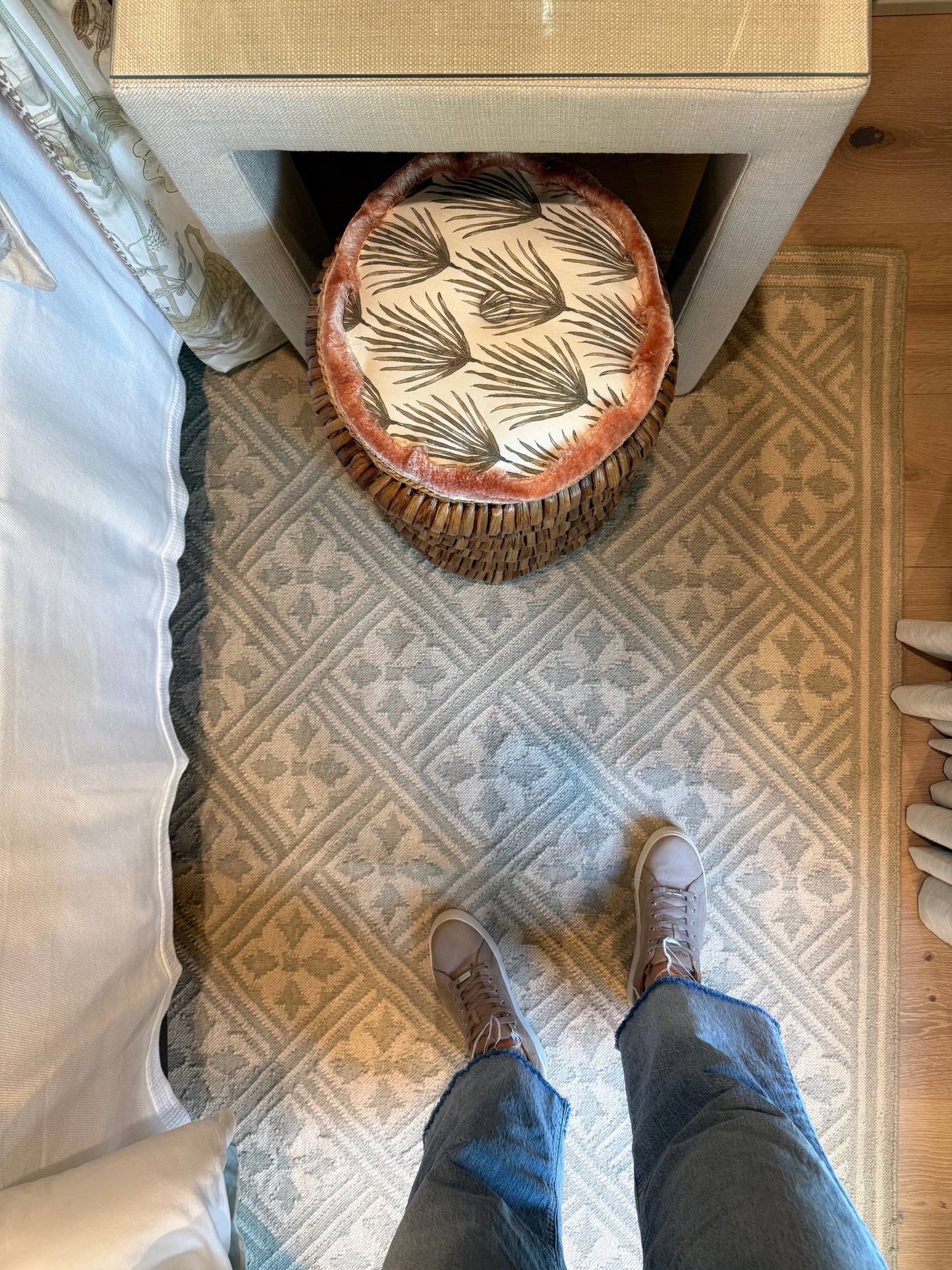 Lois wool flatweave rug in soft oat and taupe tones