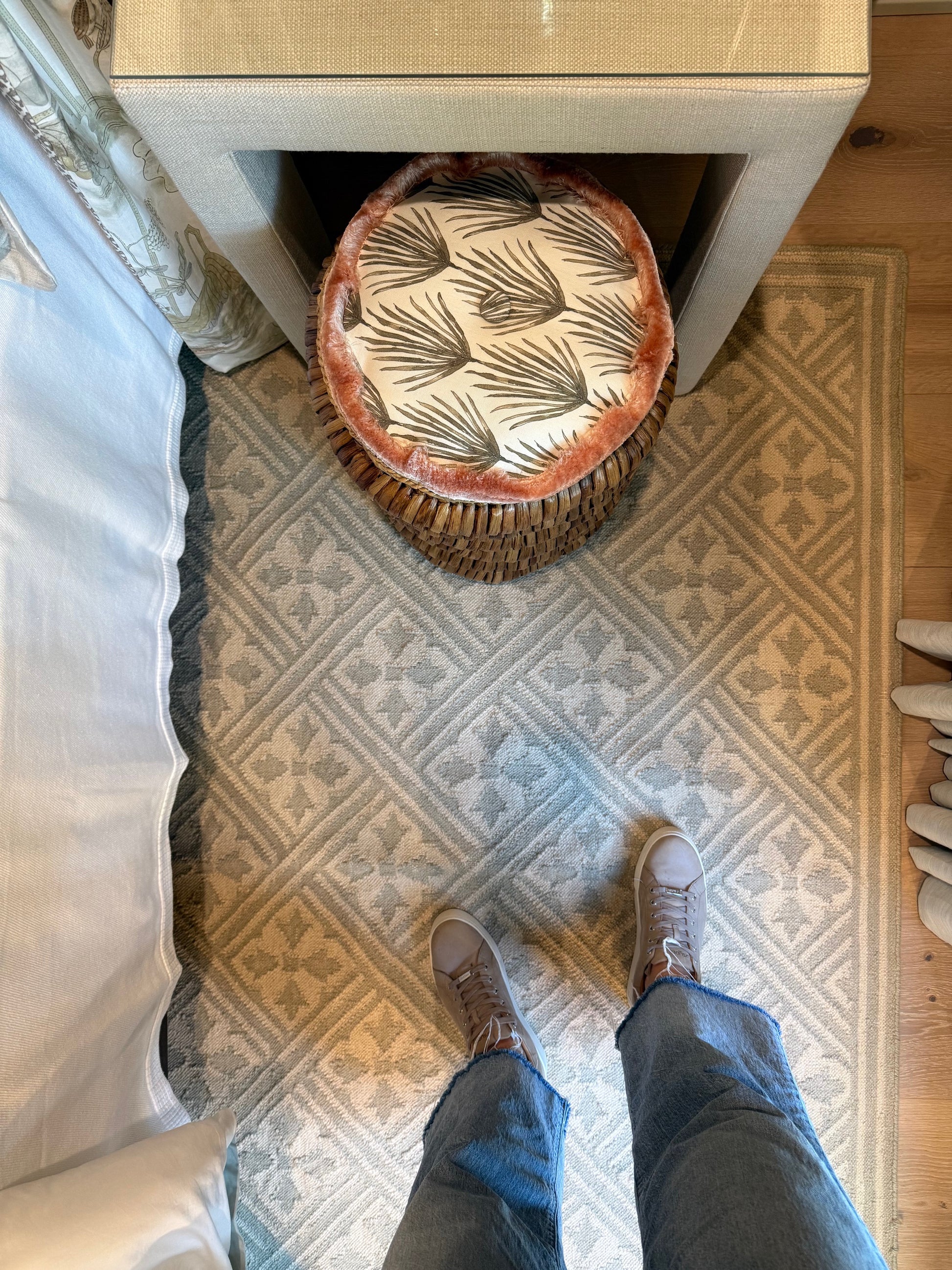 Lois wool flatweave rug in soft oat and taupe tones
