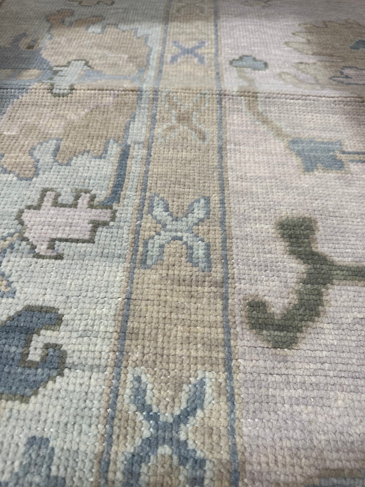 Evangeline Modern Oushak Rug with blues and greens in fairhope AL