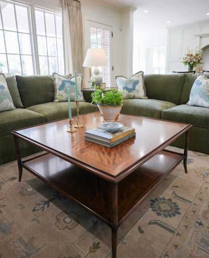 Emerson Green Modern Oushak rug in beige, hand-knotted wool — full view