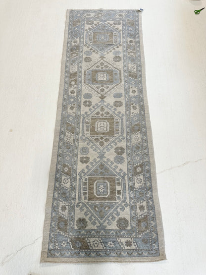 Dorothy Turkish Oushak rug — gray-blue, cream, warm tan, light brown, hand-knotted 100% wool (view 11)