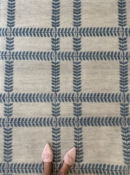 Allie Modern Oushak rug — warm gray, soft gray-blue, hand-knotted 100% wool