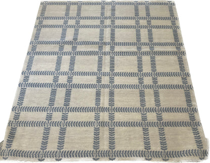 Allie Modern Oushak rug in warm gray, hand-knotted wool — full view