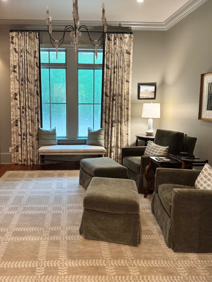 Allie Neutral Modern Oushak rug in tan, hand-knotted wool — full view