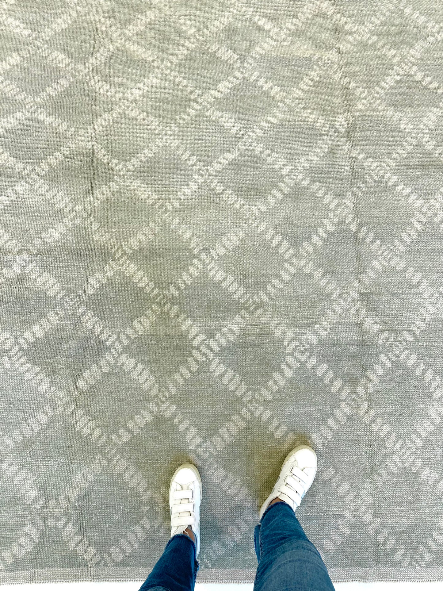 Annie Turkish Oushak rug — muted green, hand-knotted 100% wool