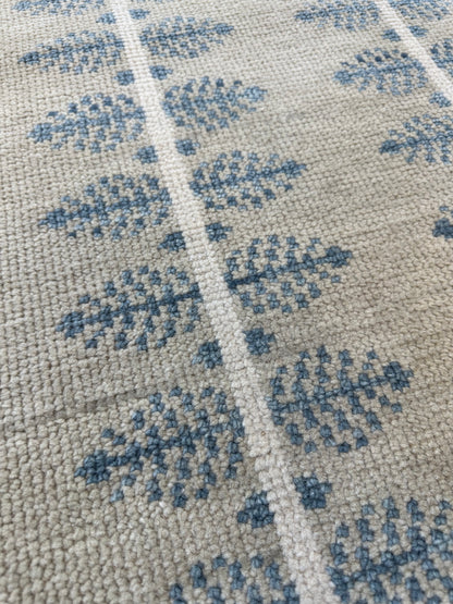 Bea Modern Oushak rug in warm gray, hand-knotted 100% wool — detail