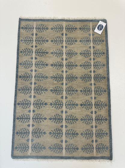 Bea Modern Oushak rug — warm gray, cream, gray-blue, hand-knotted 100% wool