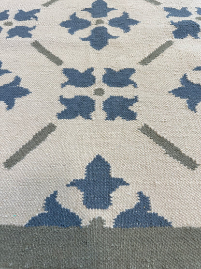 Betty wool flatweave rug, full view