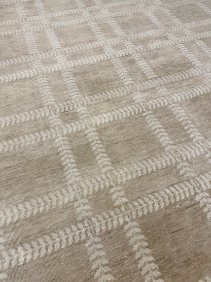 Allie Neutral Modern Oushak rug, soft tan, cream — hand-knotted wool area rug