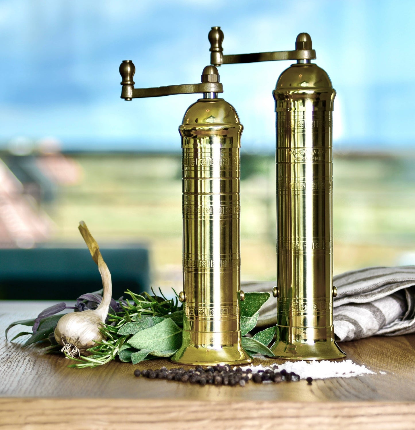 The Original 'Brass Mill' - 9" pepper grinder