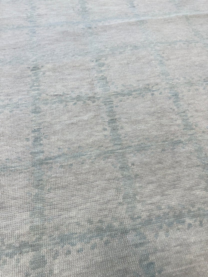 Claire Modern Oushak rug, warm gray, sea foam — hand-knotted wool area rug
