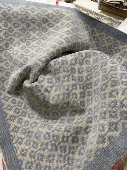 Ella Blue Modern Oushak rug in blue, hand-knotted wool — full view